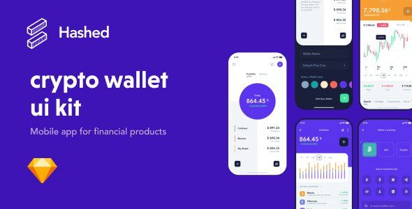 Hashed Crypto Wallet UI Kit  Finance &amp; Banking Design Ukit