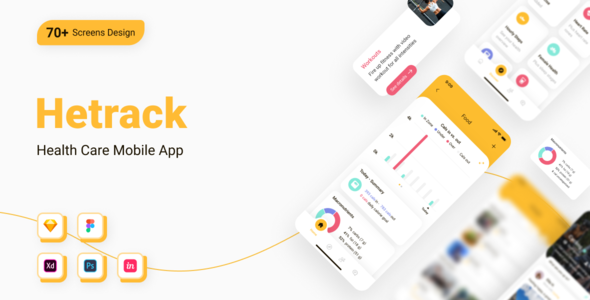 Hetrack - Health Care Mobile App   Design Uikit