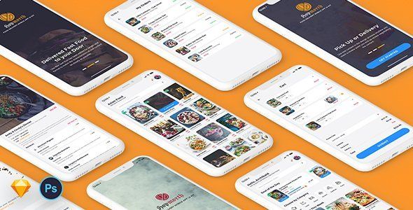Hopmorth-Restaurant Mobile App UI Kit  Food &amp; Goods Delivery Design Ukit