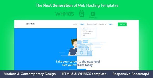 Hostino WHMCS Web Hosting WordPress Theme   Design 