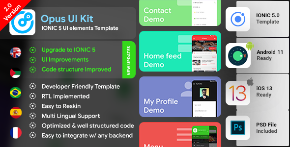 IONIC 5 UI elements with 85+ Screens | Ready to use| IONIC UI Kit Ionic  Mobile App template