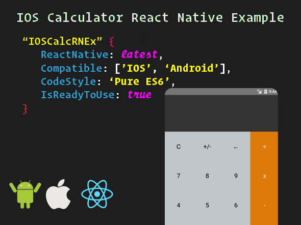 IOS Calculator React Native Example React native  Mobile App template