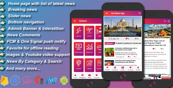 Ion News - A Ionic News App With Asp.Net Mvc Web API Ionic News &amp; Blogging Mobile App template