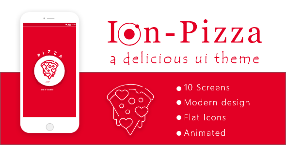 Ion Pizza - Ionic pizza delivery app UI Theme Ionic  Mobile App template