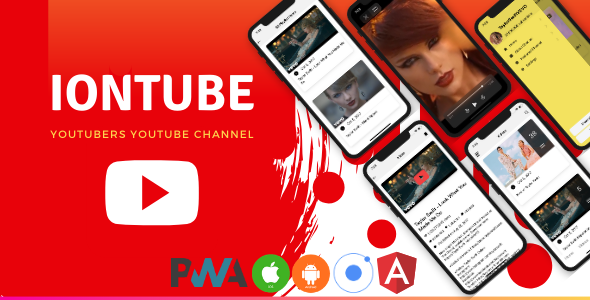 IonTube - Youtubers Youtube Channel (Ionic 5 & Angular 8) App Ionic  Mobile App template