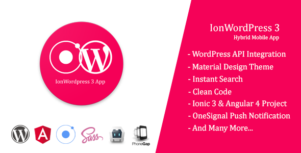 IonWordPress 3 - Ionic WordPress Hybrid Mobile App (Ionic 3 & Angular 4) Ionic Social &amp; Dating Mobile App template