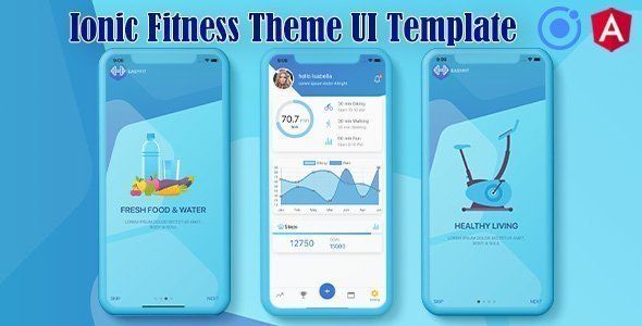 Ionic 5 / Angular 8 Fitness UI Theme / Template App | Starter App Ionic Sport &amp; Fitness Mobile App template