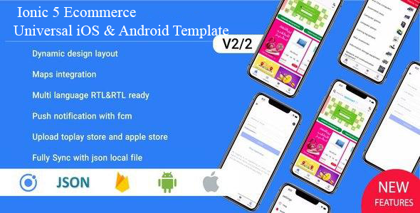 Ionic 5 Ecommerce - Universal iOS & Android Template, UI theme Ionic Ecommerce Mobile App template