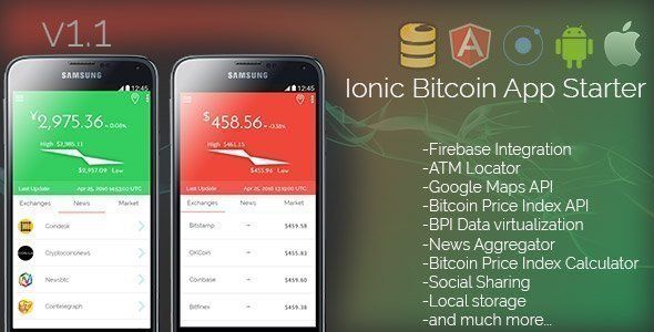 Ionic Bitcoin App Starter Ionic Crypto &amp; Blockchain Mobile App template