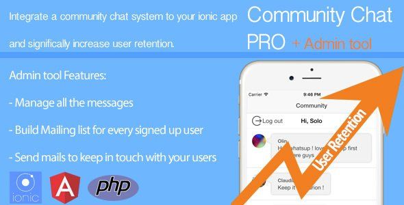 Ionic Community Chat Pro Ionic Chat &amp; Messaging Mobile App template