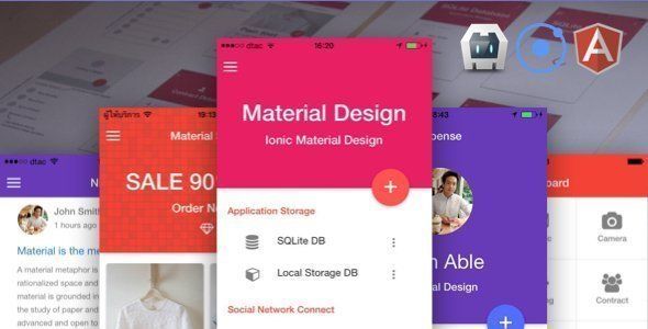 Ionic Material Design Ionic  Mobile App template