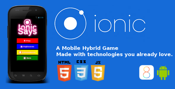 Ionic Says, a Hybrid Simon Says Game Ionic Game Mobile App template