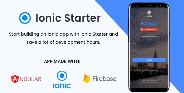 IonicStarter | Ionic App integrated with Firebase Ionic Developer Tools Mobile App template