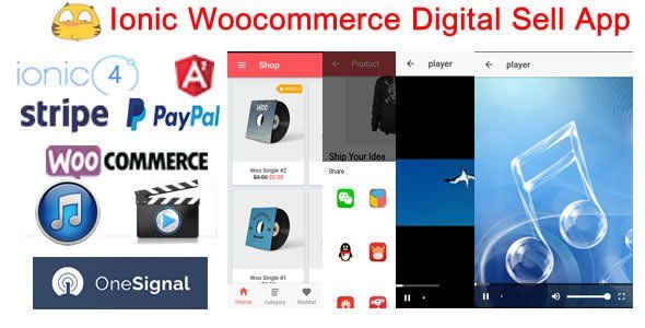 IonicWooDigitalStore-Ionic4 Woocommerce Digital Sell Store App Ionic Ecommerce Mobile App template