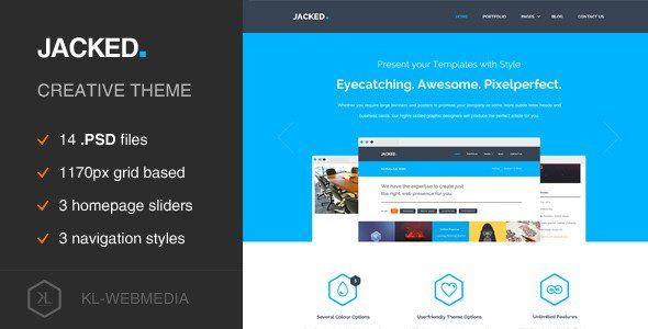 Jacked - Creative PSD Template  Ecommerce Design 