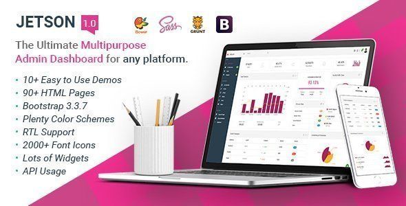 Jetson - Multipurpose Bootstrap Admin Dashboard Template + UI Kit   Design Dashboard
