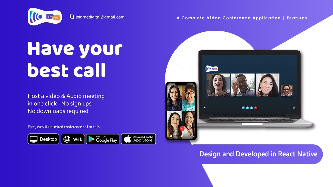 JoinMe Video Conference Tool (Android + iOS + Web APP + Desktop APP) - 1