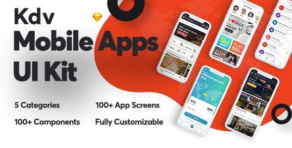 Kdv Mobile Apps Sketch UI Kit for Startups  Ecommerce Design Uikit