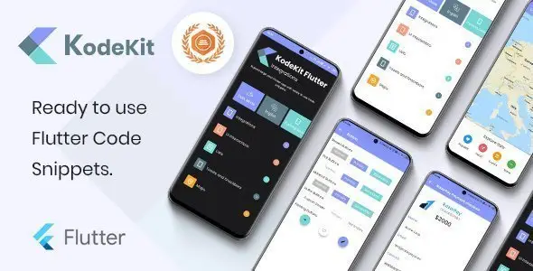 KodeKit - Ready to use flutter code snippets Flutter Books, Courses &amp; Learning Mobile App template