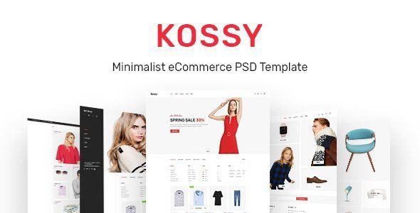 Kossy | Minimalist eCommerce PSD Template  Ecommerce Design 