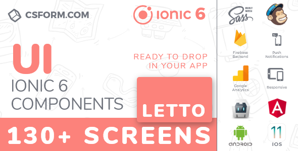 Letto | Ionic 6 / Angular 9 UI Theme / Template App | Multipurpose Starter App Ionic Ecommerce Mobile App template
