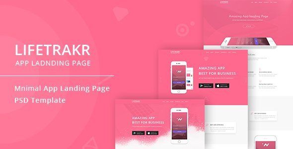 Lifetrakr - Multi-purpose App Landing Page PSD Template  Ecommerce Design App template