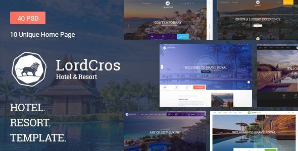 LordCros - Hotel, Resort & Spa PSD Template  Travel Booking &amp; Rent Design 