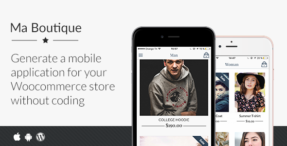 Ma Boutique - Full Ionic Mobile App for Woocommerce Ionic Ecommerce Mobile App template