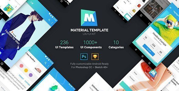 Material Template UX/UI Kit  Ecommerce Design Uikit