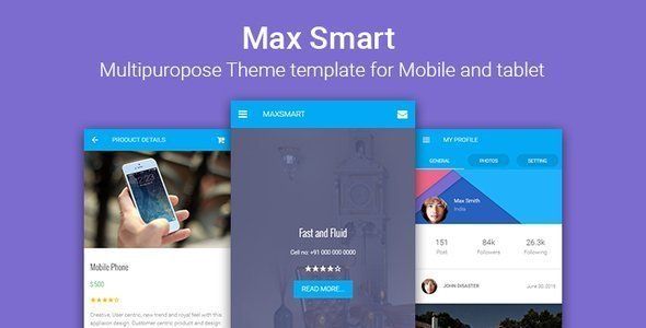 Maxsmart | Multipurpose Responsive HTML for Mobile and Tablet  Food &amp; Goods Delivery Design 
