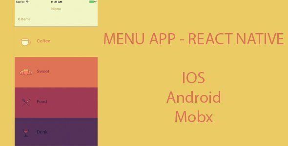 Menu App - React Native App React native  Mobile App template