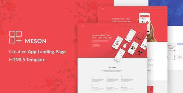 Meson - App Landing Page with Blog  Ecommerce Design App template