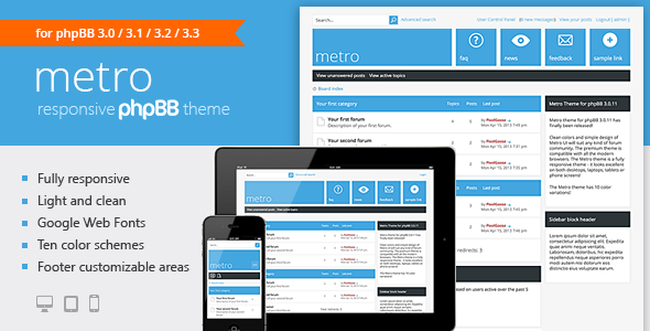 Metro — A Responsive Theme for phpBB3   Design 