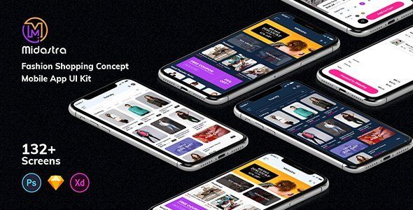 Midastra - Fashion Shopping Mobile App UI  Ecommerce Design Ukit