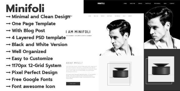 Minifoli - Personal Portfolio PSD Template   Design 