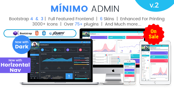 Minimo Pro - Responsive Bootstrap 4 & 3 Admin Dashboard Template   Design App template