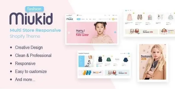 MiuKid - Multi Store Responsive Shopify Theme  Ecommerce Design 