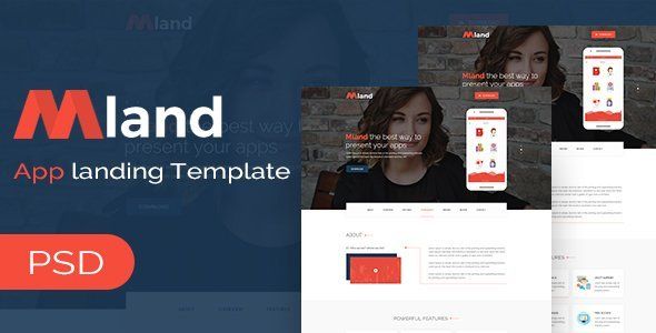 Mland - Apps Landing PSD Template   Design 