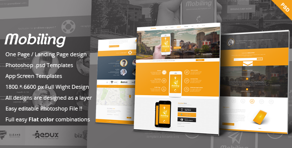 Mobiling - One Page App Landing Page   Design 