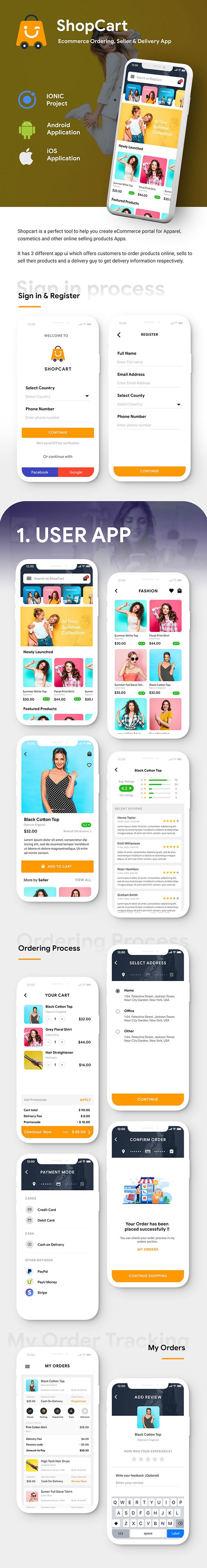 Modern Ecommerce Android App Template + Ecommerce iOS App Template (HTML + CSS) (IONIC 5) | ShopCart - 3