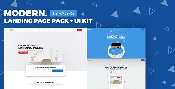 Modern - Multipurpose Landing Page Pack & UI Kit  Ecommerce Design 