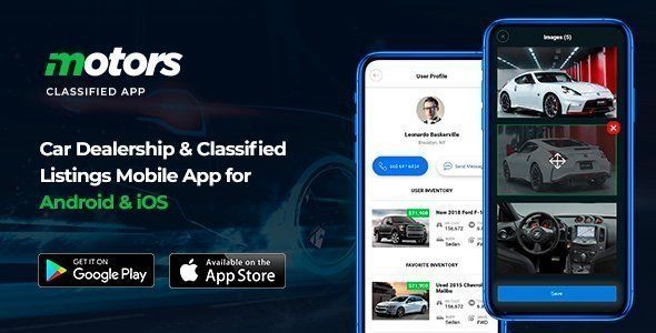 Motors - Car Dealership & Classified Listings Mobile App for Android & iOS React native  Mobile App template