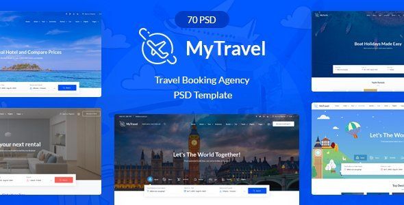 MyTravel Booking Agency PSD Template  Travel Booking &amp; Rent Design 