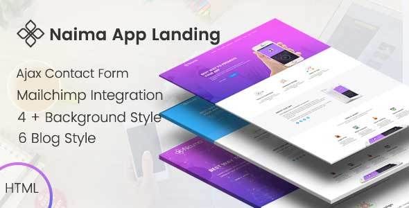 Naima - App Landing Page  Ecommerce Design App template