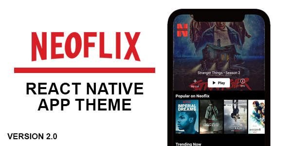 Neoflix React Native Theme React native Music &amp; Video streaming Mobile App template