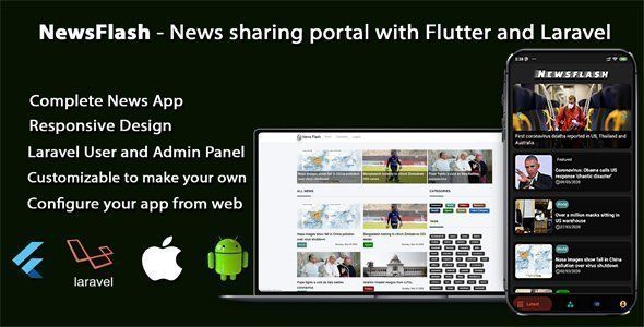 NewsFlash - News sharing portal with Flutter and Laravel Flutter Sport &amp; Fitness Mobile App template