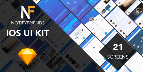 NotifyFriends - Mobile Ui Kit for Sketch  Chat &amp; Messaging Design Uikit