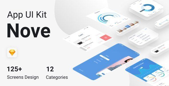 Nove - Mobile UI Kit of 125+ iOS Templates for Sketch  Ecommerce Design Uikit