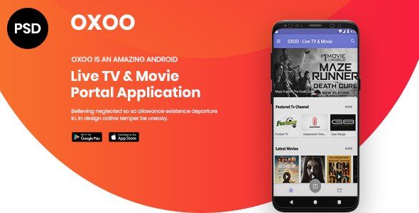 OXOO - App Landing Page PSD Template  Ecommerce Design App template