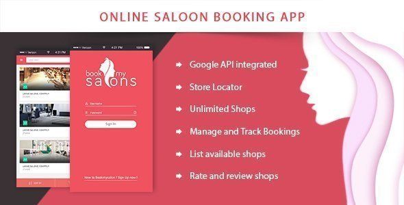 Online Beauty Salon or Spa Booking Solution - Book My Salon App Ionic Travel Booking &amp; Rent Mobile App template